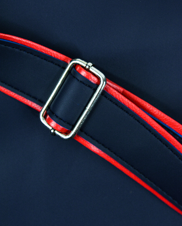 Crossbody Belt Webbing Strap in Red/Navy